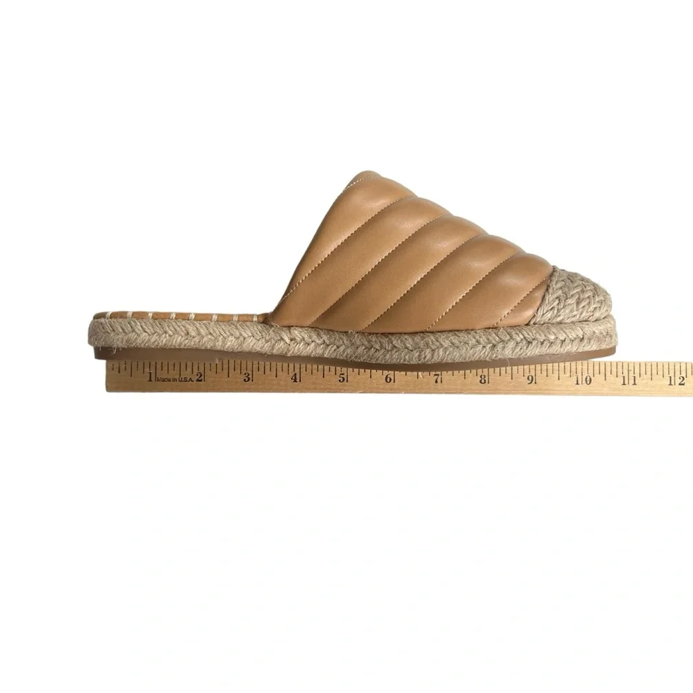 Bamboo Women’s Size 8 Tan, Espadrille, Closed Toe, Quilted, Woven Sandals, Mules